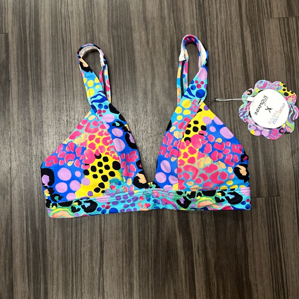 Electric Leopard Bikini Top